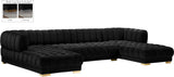 Gwen Velvet Contemporary 3pc. Sectional