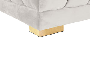 Gwen Velvet / Engineered Wood / Iron / Foam Contemporary Cream Velvet 3pc. Sectional (3 Boxes) - 143" W x 70" D x 28" H