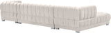 Gwen Velvet / Engineered Wood / Iron / Foam Contemporary Cream Velvet 3pc. Sectional (3 Boxes) - 143" W x 70" D x 28" H