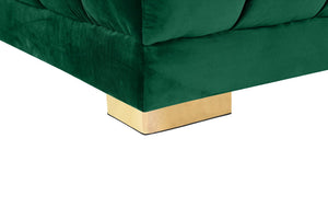 Gwen Velvet / Engineered Wood / Iron / Foam Contemporary Green Velvet 3pc. Sectional (3 Boxes) - 143" W x 70" D x 28" H