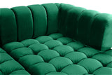 Gwen Velvet / Engineered Wood / Iron / Foam Contemporary Green Velvet 3pc. Sectional (3 Boxes) - 143" W x 70" D x 28" H