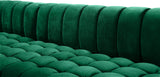 Gwen Velvet / Engineered Wood / Iron / Foam Contemporary Green Velvet 3pc. Sectional (3 Boxes) - 143" W x 70" D x 28" H