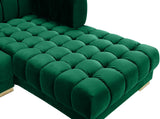 Gwen Velvet / Engineered Wood / Iron / Foam Contemporary Green Velvet 3pc. Sectional (3 Boxes) - 143" W x 70" D x 28" H