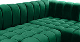 Gwen Velvet / Engineered Wood / Iron / Foam Contemporary Green Velvet 3pc. Sectional (3 Boxes) - 143" W x 70" D x 28" H