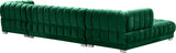 Gwen Velvet / Engineered Wood / Iron / Foam Contemporary Green Velvet 3pc. Sectional (3 Boxes) - 143" W x 70" D x 28" H