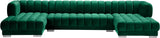 Gwen Velvet / Engineered Wood / Iron / Foam Contemporary Green Velvet 3pc. Sectional (3 Boxes) - 143" W x 70" D x 28" H