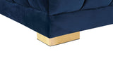 Gwen Velvet / Engineered Wood / Iron / Foam Contemporary Navy Velvet 3pc. Sectional (3 Boxes) - 143" W x 70" D x 28" H