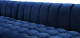 Gwen Velvet / Engineered Wood / Iron / Foam Contemporary Navy Velvet 3pc. Sectional (3 Boxes) - 143" W x 70" D x 28" H