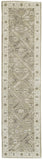 Eaton Floral Diamond Persian Wool Runner, Sage Green/Beige, 2ft-6in x 10ft