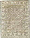 Eaton Floral Diamond Persian Wool Area Rug, Sage/Beige, 9ft-6in x 13ft-6in