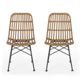 Sawtelle Outdoor Wicker Dining Chair (Set of 2)