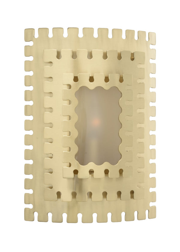 Ellis Sconce - Antique Brass Elegance with Frosted Glass Shade for Stylish Wall Lighting Decor