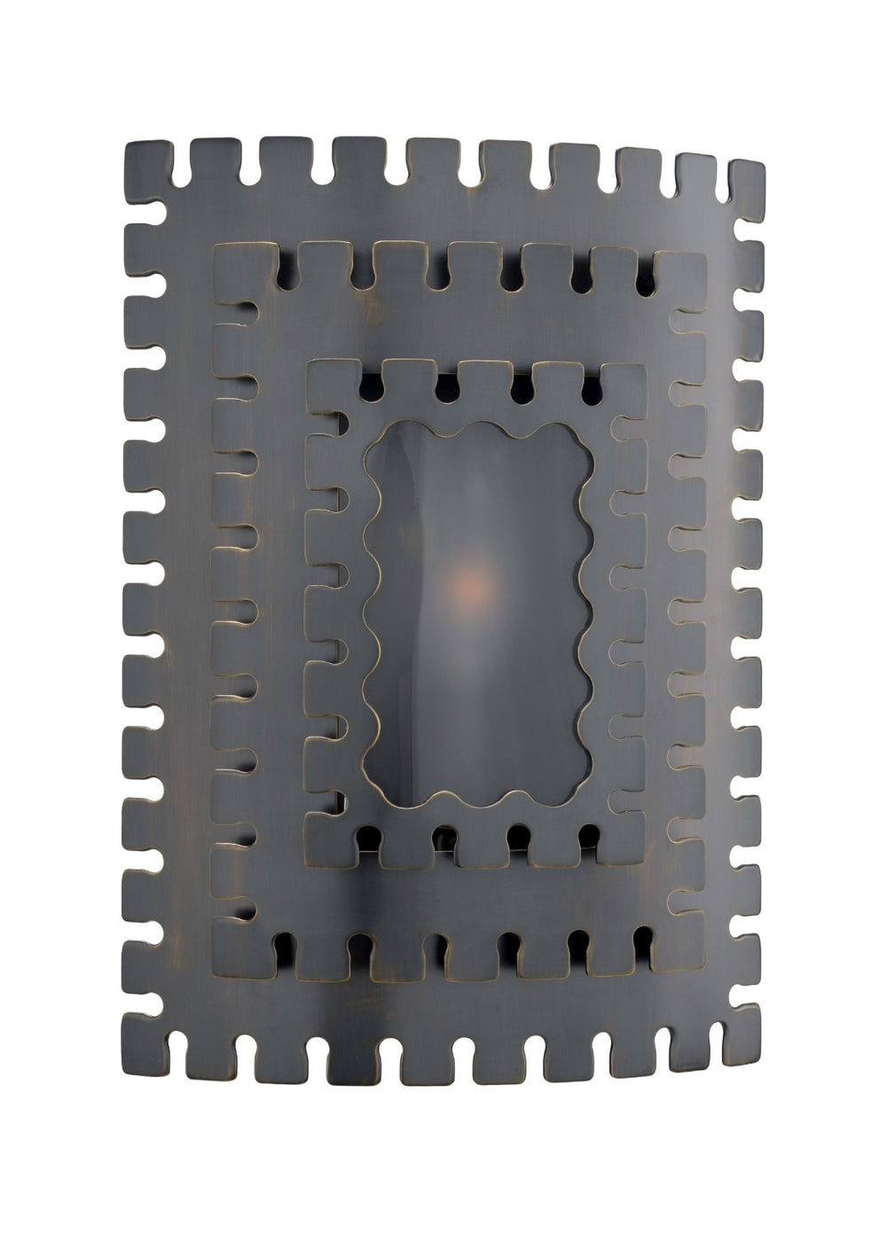 Ellis Sconce - Elegant Dark Bronze Metal Cutout with Frosted Glass Shade for Modern Lighting Decor