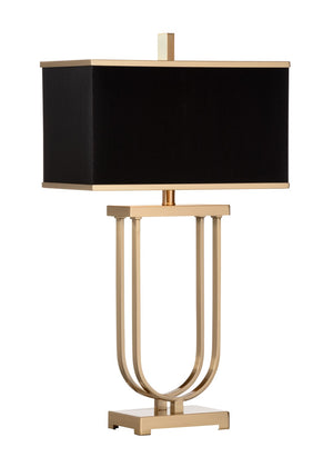 Valiant Lamp - Elegant Antique Brass Iron Design with Black Silkette Shade for Modern Spaces