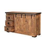 Noble House Broome Modern Industrial Mango Wood Sideboard, Natural Finish and Black 310301-NOBLE-HOUSE Natural Finish, Black