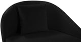 Nolan Velvet / Engineered Wood / Metal / Foam Contemporary Black Velvet Chaise - 81" W x 36" D x 32" H