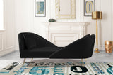 Nolan Velvet / Engineered Wood / Metal / Foam Contemporary Black Velvet Chaise - 81" W x 36" D x 32" H