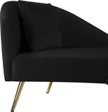 Nolan Velvet / Engineered Wood / Metal / Foam Contemporary Black Velvet Chaise - 81" W x 36" D x 32" H