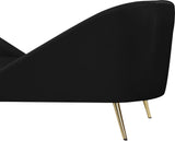 Nolan Velvet / Engineered Wood / Metal / Foam Contemporary Black Velvet Chaise - 81" W x 36" D x 32" H