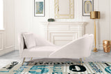 Nolan Velvet / Engineered Wood / Metal / Foam Contemporary Cream Velvet Chaise - 81" W x 36" D x 32" H