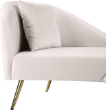 Nolan Velvet / Engineered Wood / Metal / Foam Contemporary Cream Velvet Chaise - 81" W x 36" D x 32" H