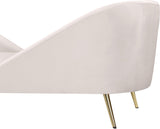 Nolan Velvet / Engineered Wood / Metal / Foam Contemporary Cream Velvet Chaise - 81" W x 36" D x 32" H