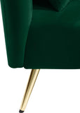 Nolan Velvet / Engineered Wood / Metal / Foam Contemporary Green Velvet Chaise - 81" W x 36" D x 32" H