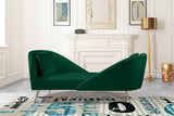 Nolan Velvet / Engineered Wood / Metal / Foam Contemporary Green Velvet Chaise - 81" W x 36" D x 32" H