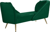 Nolan Velvet / Engineered Wood / Metal / Foam Contemporary Green Velvet Chaise - 81" W x 36" D x 32" H