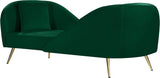 Nolan Velvet / Engineered Wood / Metal / Foam Contemporary Green Velvet Chaise - 81" W x 36" D x 32" H