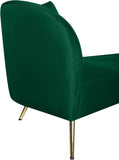 Nolan Velvet / Engineered Wood / Metal / Foam Contemporary Green Velvet Chaise - 81" W x 36" D x 32" H