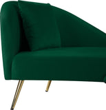 Nolan Velvet / Engineered Wood / Metal / Foam Contemporary Green Velvet Chaise - 81" W x 36" D x 32" H