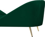 Nolan Velvet / Engineered Wood / Metal / Foam Contemporary Green Velvet Chaise - 81" W x 36" D x 32" H