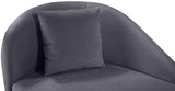 Nolan Velvet / Engineered Wood / Metal / Foam Contemporary Grey Velvet Chaise - 81" W x 36" D x 32" H