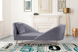 Nolan Velvet / Engineered Wood / Metal / Foam Contemporary Grey Velvet Chaise - 81" W x 36" D x 32" H