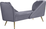 Nolan Velvet / Engineered Wood / Metal / Foam Contemporary Grey Velvet Chaise - 81" W x 36" D x 32" H