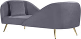 Nolan Velvet / Engineered Wood / Metal / Foam Contemporary Grey Velvet Chaise - 81" W x 36" D x 32" H