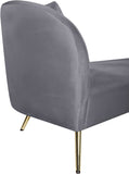 Nolan Velvet / Engineered Wood / Metal / Foam Contemporary Grey Velvet Chaise - 81" W x 36" D x 32" H