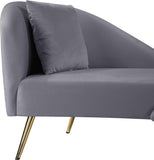 Nolan Velvet / Engineered Wood / Metal / Foam Contemporary Grey Velvet Chaise - 81" W x 36" D x 32" H