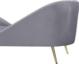 Nolan Velvet / Engineered Wood / Metal / Foam Contemporary Grey Velvet Chaise - 81" W x 36" D x 32" H