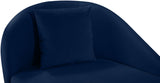 Nolan Velvet / Engineered Wood / Metal / Foam Contemporary Navy Velvet Chaise - 81" W x 36" D x 32" H