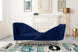 Nolan Velvet / Engineered Wood / Metal / Foam Contemporary Navy Velvet Chaise - 81" W x 36" D x 32" H