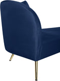 Nolan Velvet / Engineered Wood / Metal / Foam Contemporary Navy Velvet Chaise - 81" W x 36" D x 32" H