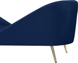 Nolan Velvet / Engineered Wood / Metal / Foam Contemporary Navy Velvet Chaise - 81" W x 36" D x 32" H