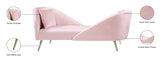 Nolan Velvet / Engineered Wood / Metal / Foam Contemporary Pink Velvet Chaise - 81" W x 36" D x 32" H