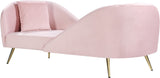 Nolan Velvet / Engineered Wood / Metal / Foam Contemporary Pink Velvet Chaise - 81" W x 36" D x 32" H