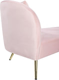 Nolan Velvet / Engineered Wood / Metal / Foam Contemporary Pink Velvet Chaise - 81" W x 36" D x 32" H