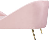 Nolan Velvet / Engineered Wood / Metal / Foam Contemporary Pink Velvet Chaise - 81" W x 36" D x 32" H