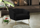 Tori Velvet / Engineered Wood / Foam Contemporary Black Velvet Chair - 39" W x 31.75" D x 30" H