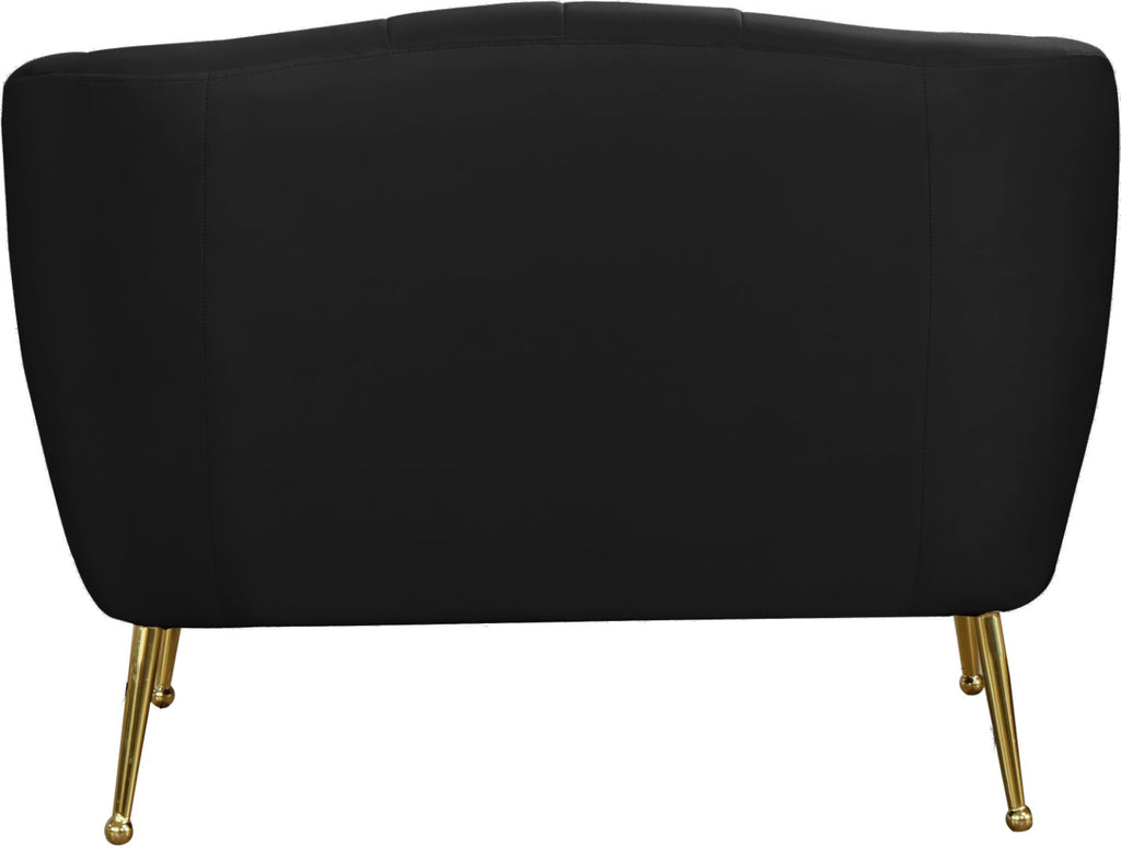 Tori Velvet / Engineered Wood / Foam Contemporary Black Velvet Chair - 39" W x 31.75" D x 30" H